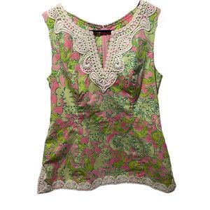 Vintage Lilly Pulitzer “Fried Catfish” Embroidered Tunic​​